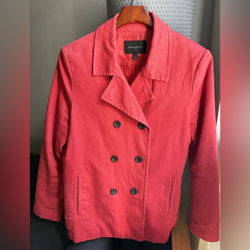 Banana Republic Factory Women's Red Cotton Peacoat